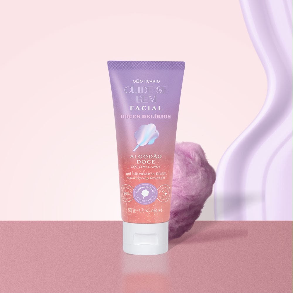 Gel Hydratant Facial Cuide-Se Bem Doces Delírios Algodão Doce 50g