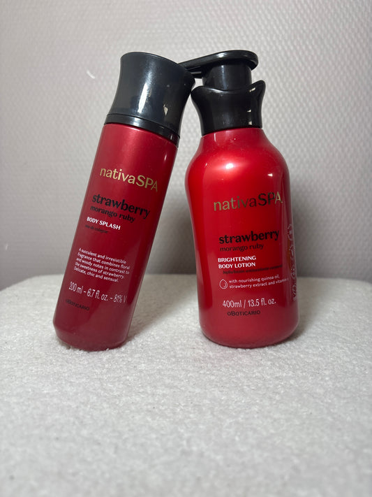 Coffret Nativa SPA Fraise – Body Splash & Crème Corps