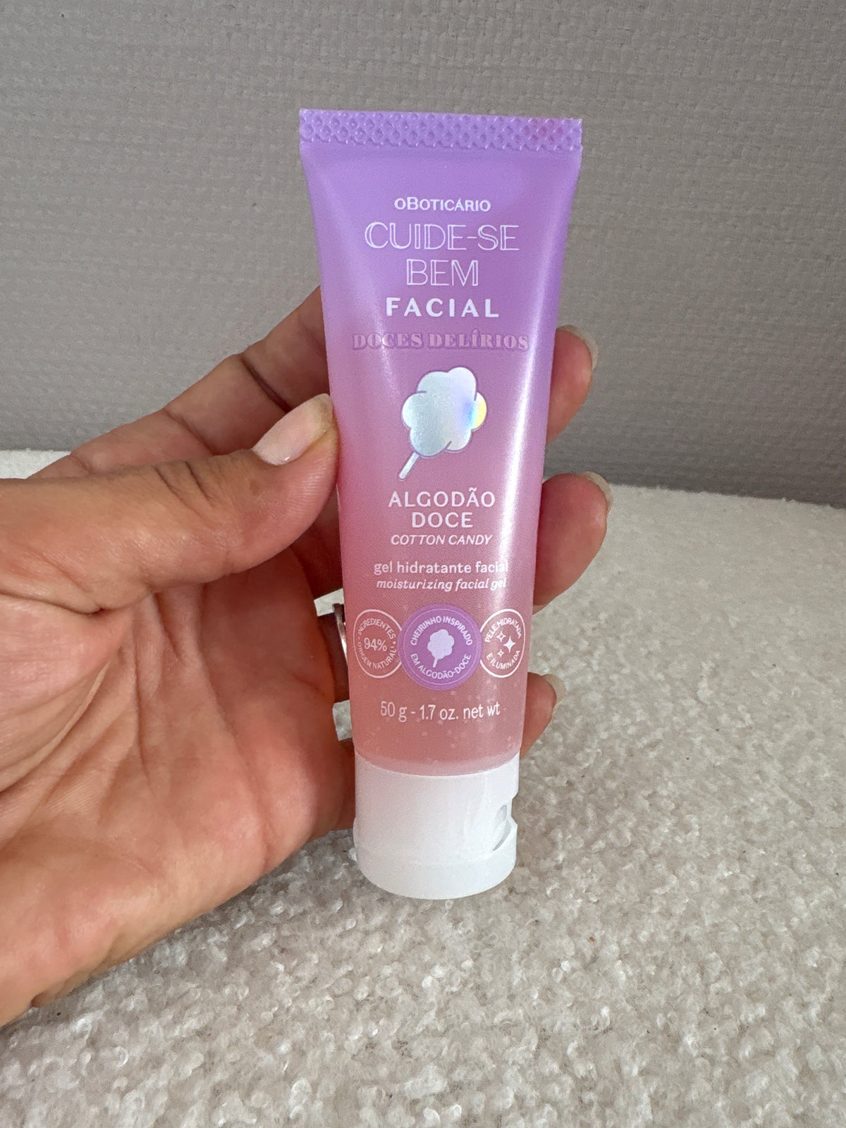 Gel Hydratant Facial Cuide-Se Bem Doces Delírios Algodão Doce 50g