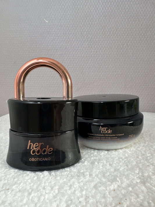 Coffret Her Code O Boticário – Eau de Parfum + Crème Veloutée 250g
