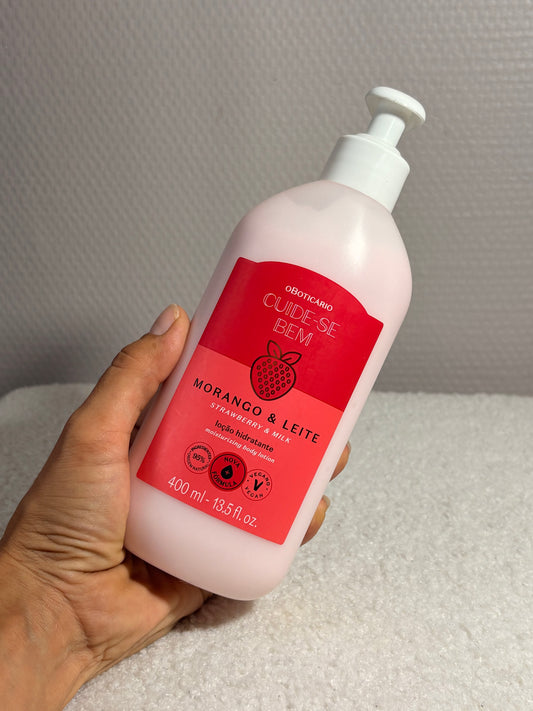 Cuide-Se Bem Erdbeere & Milch – Feuchtigkeit spendende Lotion 400ml