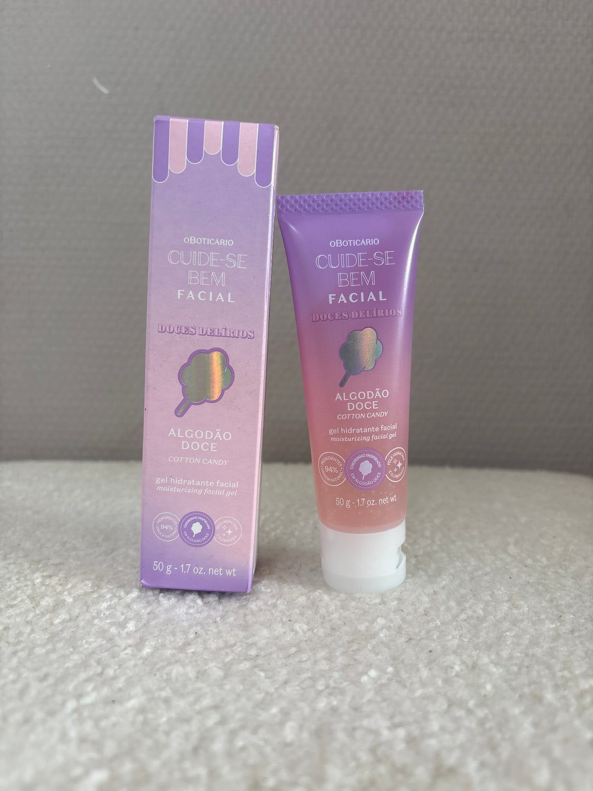 Gel Hydratant Facial Cuide-Se Bem Doces Delírios Algodão Doce 50g